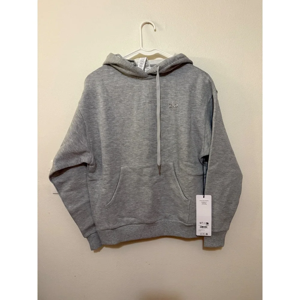 Alo Accolade Hoodie Athletic Heather Gray Size XS Unisex NWT $148 MSRP